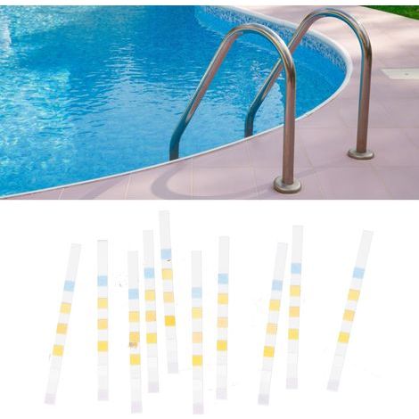 Bandelettes de Test d'eau 6-en-1 50Pièces 6 Paramètres TC,CL/Br,PH,ALK,CYA,TH pour Aquarium/Piscine/Eau Potable Papier et ABS (1/4)