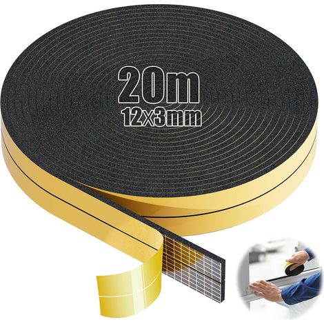 20m Joint Mousse Adhésif 12mm x 3mm Joint Fenetre Isolation (1/5)