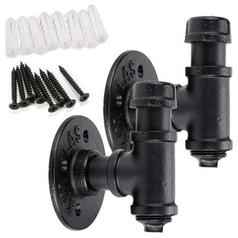 2 ganci appendiabiti vintage e industriali - Montaggio a parete retrò - Portaoggetti per vestiti, asciugamani, borse, ombrelli - Decorazione per la casa