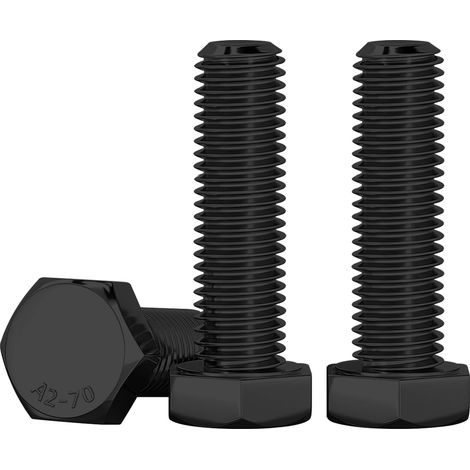 10 Pièces Boulons Hexagonaux M10 X 35mm Noir Acier Inoxydable A2 V2A Résistance Boulon à Tête Hexagonale DIN 933 Vis Inox Pour Automobile Et Machinerie (1/5)