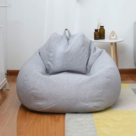 Pouf Canapés Chaises Housse, Grande Chaise Longue Siège Pouf Canapé Housse, Tatami Chaises Housses Cas, Sans Remplissage, Gris Clair, 100x120cm (1/5)