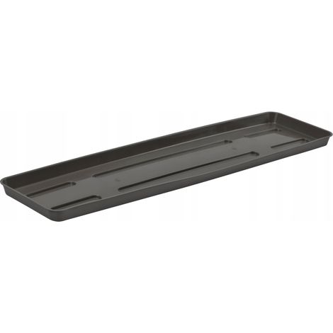 Sottovaso rettangolare in plastica, 60 cm, color antracite (1/5)