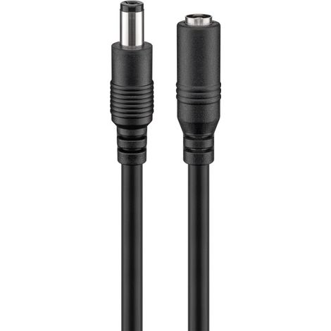 Cable alimentacion DC hembra-macho 5.5 x 2.1 mm 10 M Negro
