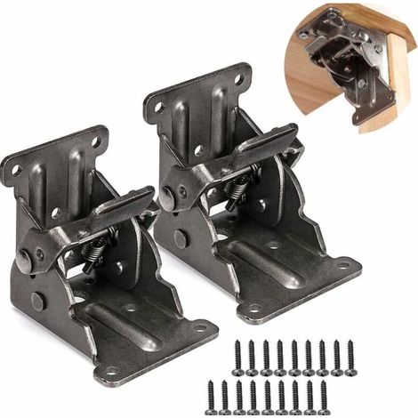 charnières autobloquantes, fixations pour pieds de support pliables, équerre de renfort pour pieds pliables, établi pliable (1/4)