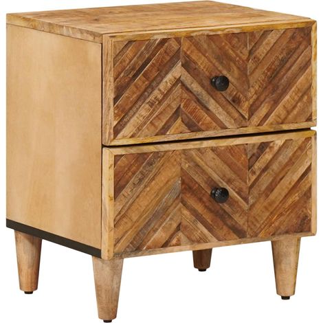 vidaXL Comodino Marrone 40 x 33,5 x 46 cm Legno di mango massello