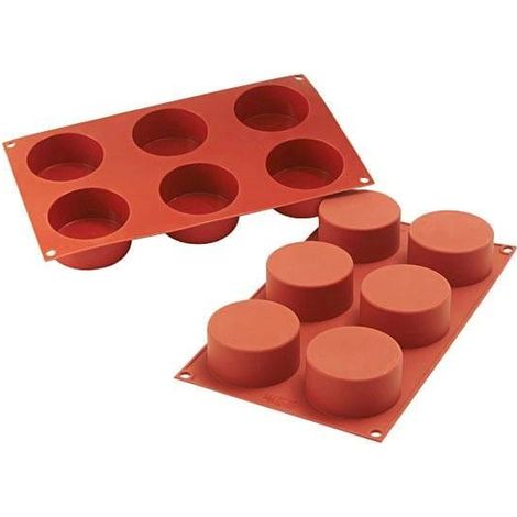 Silikonform für einteilige Zylinder, Durchmesser = 70 mm / Höhe = 35 mm, silikomart (1/2)