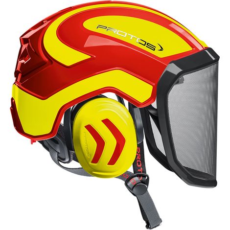 Protos – Casque forestier de protection Integral Arborist F39 – Norme EPI – Coque cervicale profonde pour maintien sécurisé – Mentonnière ajustable