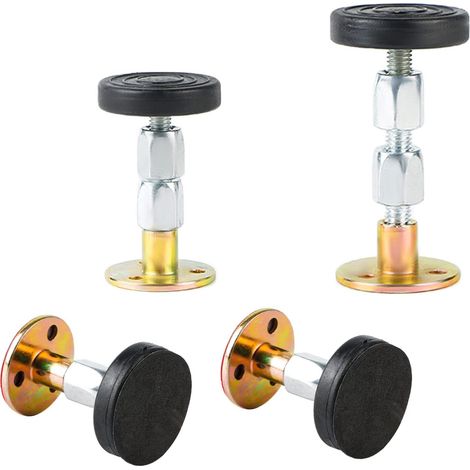 Lot de 4 cadres de lit réglables en hauteur - Support télescopique pour chambre, mur, lit, anti-secousses - Support télescopique pour lit, placard, chaise, canapé (1/5)