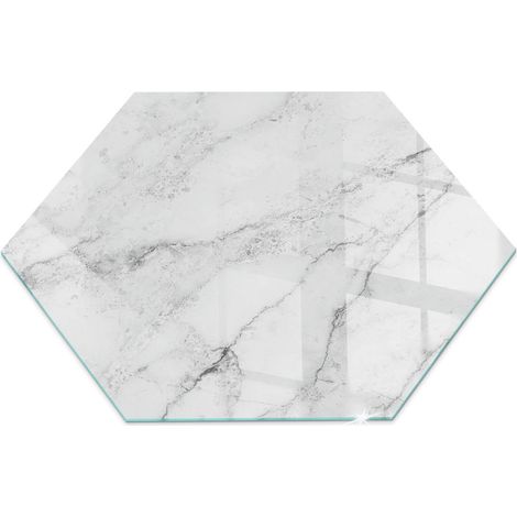Plaque de protection en verre trempé pour cheminée protection contre les étincelles Motif marbré avec veines h40 cm (1/5)