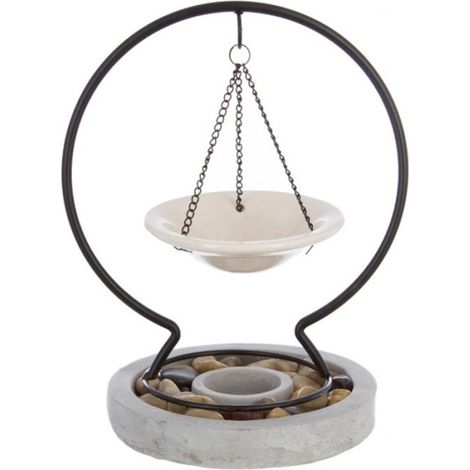 Brûle-Parfum Suspendu "Pierres" 24cm Gris (1/2)