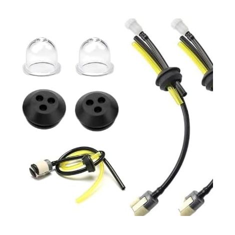 Kit de Tuyaux d'Essence Universel avec Filtre à Carburant, Joints Double Anti-Fuite et Poires d'Amorçage, pour Tondeuses et Débroussailleuses