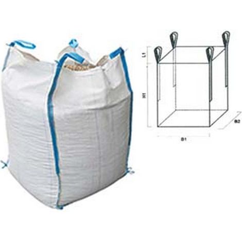 1PZ SACCONE IN POLIPROPILENE FONDO CHIUSO E BOCCA APERTA - cm.90x90x120 - portata kg.1500