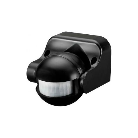 Detector de movimiento con regulador noche/día, 180º, IP44, negro  EDM 73116