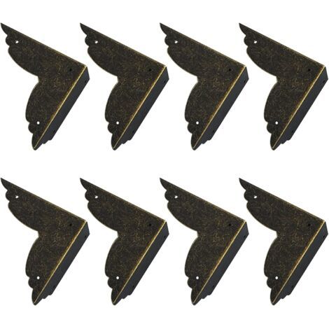 Set mit 8 Vintage-Eckenschutzwinkeln aus Metall für Möbel und Tische (Bronze)