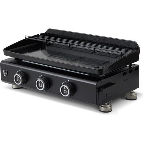 Brasero – Plancha à gaz 3 feux 7,95 kW – Surface de cuisson 67 x 34 cm – Plaque acier céramique – Technologie Stable Flame – Pour jusqu'à 10 convives (1/5)