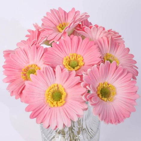 Lot de 7 marguerites artificielles réalistes pour bouquet de mariée, intérieur et extérieur, maison, jardin, bureau, hôtel, mariage, fête, rose (1/5)