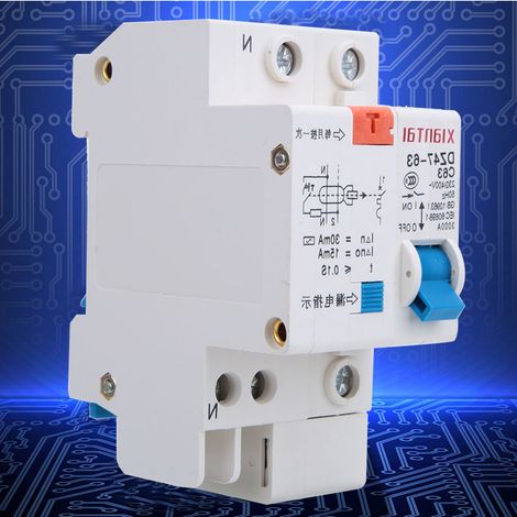 Disjoncteur différentiel de type C DZ47LE 1p N 230V-400V 50HZ 60A 4KA (1/5)