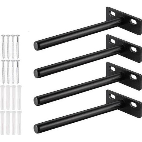 4Pcs Floating Shelf Bracket, Metal Invisible Shelf Bracket, Heavy Duty Hidden Shelf Bracket, Invisible Wood Shelf Bracket(100mm)-Wall Mounted Shelf (1/4)