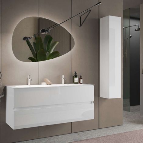 Mobile Bagno sospeso Bianco lucido - Start L 122 X H 50 X P 45 cm