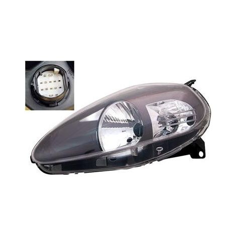 Phare avant gauche H4 base noire avec feu clignotant Fiat Grande Punto 2005-2008