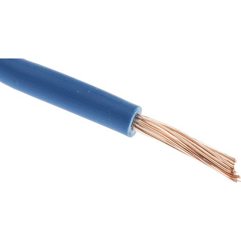 Fil électrique RS PRO 1,5 mm² 18 AWG, 750 V, Polyoléfine réticulée EI5 Bleu, 100m ( Prix pour Bobine de 100 Mètres )