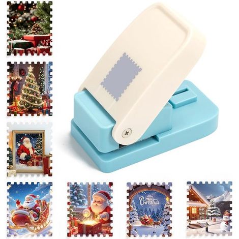 Perforatrice carrée - 9 x 5 cm - idéale pour la création de cartes, le scrapbooking et les loisirs créatifs - format de papier : environ 3,8 x 3,8 cm (1/5)