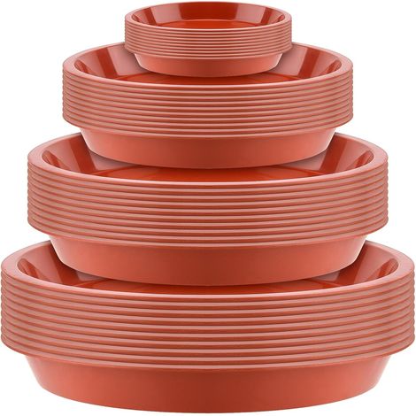 Lot de 40 soucoupes pour pots de fleurs, 4 tailles, plateaux d'égouttement en plastique, pour intérieur et extérieur, jardin, plantes d'intérieur et d'extérieur (1/5)