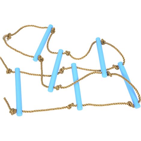 Échelle d'escalade en corde à six sections en plastique pour enfants, jouet d'exercice (bleu) (1/5)