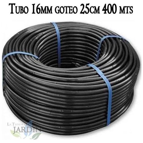 Tuberia riego por goteo 16mm Tubo con Goteros cada 25 cm Tuberia goteo 16 mm 400 metros negro (1/4)