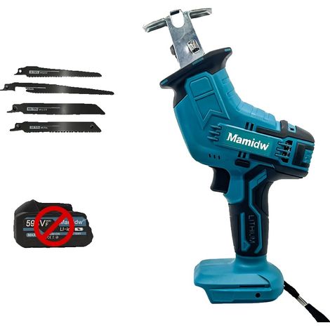Scie alternative, moteur sans balais, design compact, Bleu (1/2)