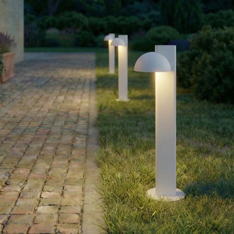[NEUWERTIG] B-Ware Lucande Wegeleuchte Velira LED Gartenlampe Pollerleuchte hellgrau 77cm IP44