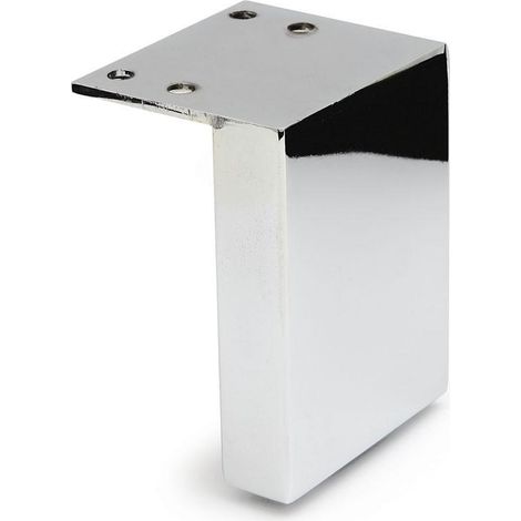 Q&Q pata metal liana h100 cromo , La PATA METAL LIANA H100 CROMO es una pata de mueble o sofá de metal con un acabado en cromo y una altura de 100 mm.