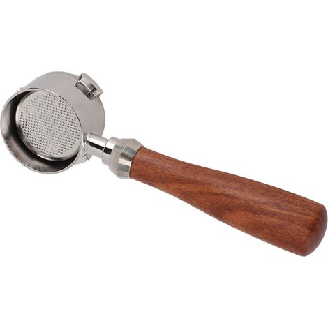 Filtre 51 mm avec manche en bois massif, tamis ultra fin amovible, fond nu 3 oreilles pour Delonghi (1/5)