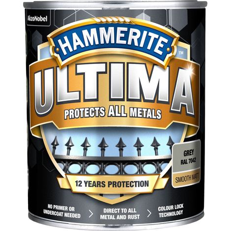 Vernice hammerite ultima matt grey 7,5 m²/l durevole 12 anni