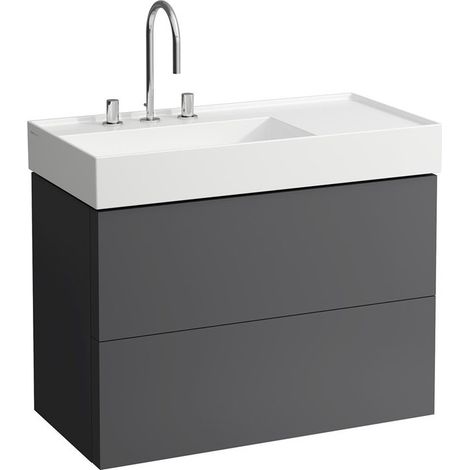 Meuble sous-vasque KARTELL 600 x 880 x 450 mm, 2 tiroirs gris ardoise LAUFEN