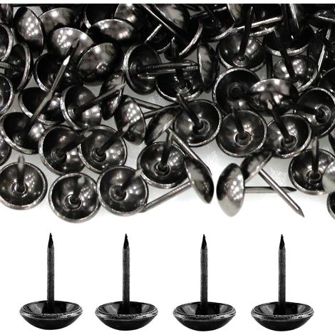 BEBUSINGOTO 500 Stück Polsternägel, strapazierfähig, 17 x 11 mm, bronzefarben, dekorative Polsternägel, Retro-Nagel, DIY-Polsternägel für Möbel, Sofas, Sessel, Betten, Stühle, Vintage, Schwarz