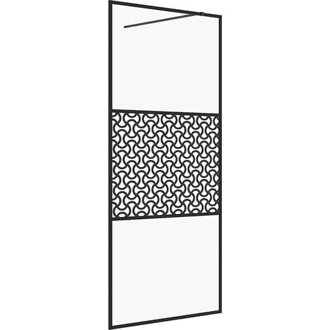 Paroi de douche,Écran de douche,Paroi fixe avec verre ESG transparent 115x195 cm Noir CFW23211 (1/5)