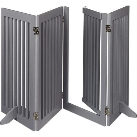 Cancello di sicurezza grigio con porta 92 cm (1/5)