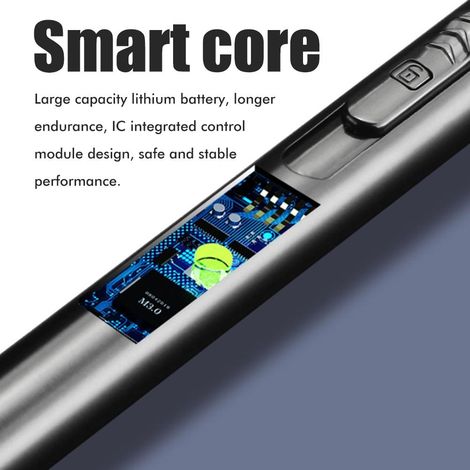 Briquet électrique à arc électrique étanche, rechargeable par USB, avec bouton de sécurité et indicateur de batterie LED, idéal pour la maison, la cuisine, le barbecue et le camping. (1/5)