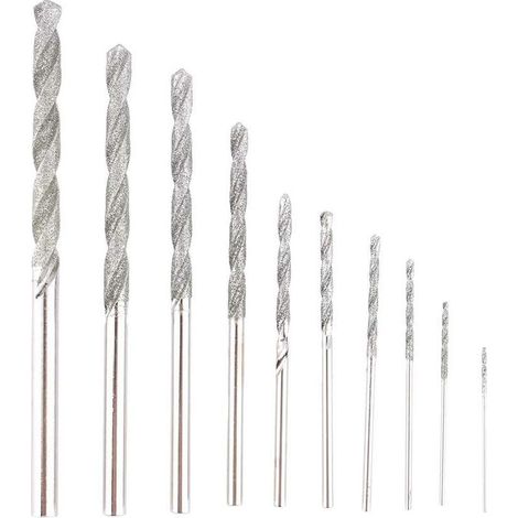 Samfox Foret de Torsion de Diamant de 0.8mm-4.0mm pour la Coquille de Verre de mer de Bijoux de Plage de Pierres Précieuses Lapidaire 10PCS (1/5)