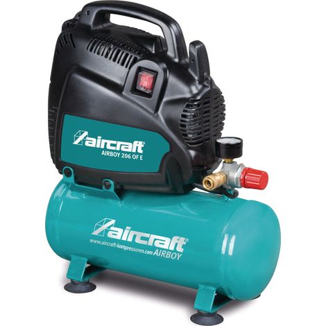 Compresseur sans huile cuve 6 L 1,1 kW / 1,5 Ch 180 L/min 8 Bars 230V Aircraft AIRBOY 206 OF E (1/4)