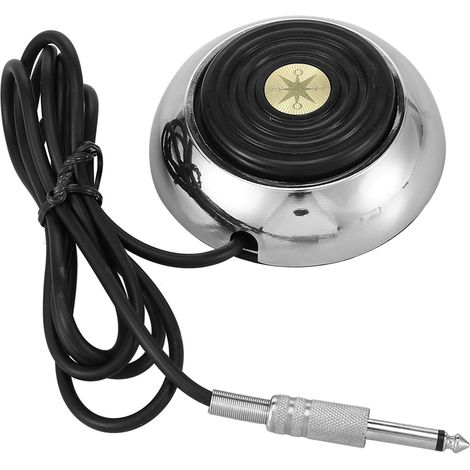 Pédale de commande ronde en acier inoxydable pour machine à tatouer, accessoire d'alimentation électrique (1/5)