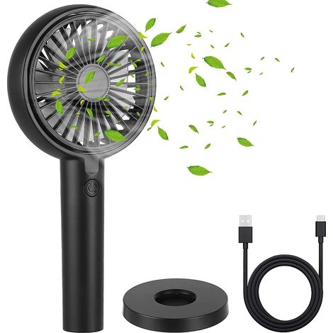 Mini ventilateur portable, puissant ventilateur de bureau avec base adhésive, ventilateur USB, petit ventilateur portable à 3 vitesses, ventilateur personnel ultra silencieux pour les voyages, le trav (1/5)