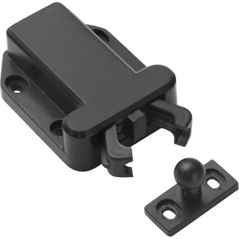 royaluxe - Lot de 6 Pièces Loquets à Libération Tactile, Loquet Push Open pour Placards, Portes et Tiroirs, Loquet de porte dissimulé, Noir, (1/5)