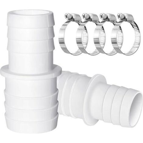 Set of 2, Hose Fittings, with Hose Clamps, Swimming Pool Hose Adapter (2 x 32mm) (1/5)