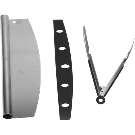 Pizza Cutter Food Grade Stainless Steel High Sharpness Ergonomic Design Rocking Pizza Cutter with Tong for Pizza Cake (1/5)