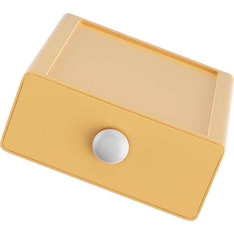 Organisateur de Bureau avec Tiroirs PP Multifonction Grande Capacité Compact (Yellow) (1/5)