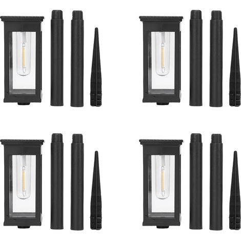 Lampe jardin solaire chemin plus haute – Extérieur pelouse déco paysage 10h panneau solaire jardin allée 4 pièces (1/5)