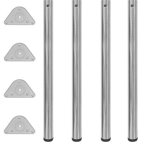 vidaXL Set Gambe Tavolo 4 pz in Nickel Spazzolato Regolabili 870