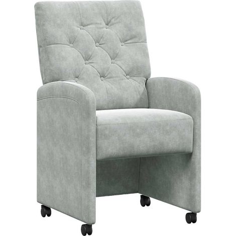 Maison Exclusive - Esszimmerstühle mit Rollen 2 pcs Hellgrau 58 x